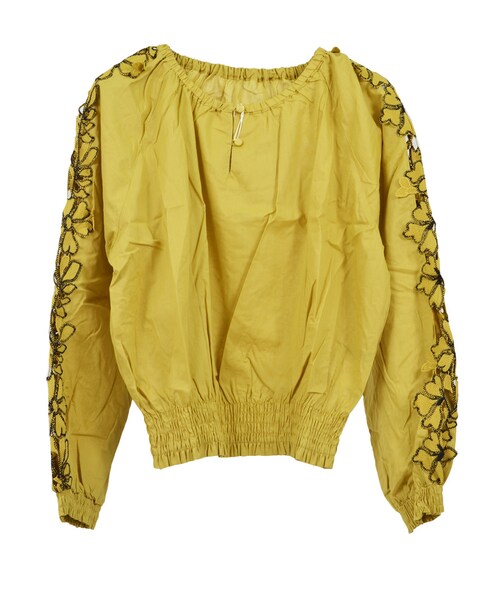 STYLEBLOCK（スタイルブロック）の「モチーフレース切替ブラウス（シャツ/ブラウス・レディース・イエロー/ピンク/ブラック/ホワイト・M）」の3枚目の写真