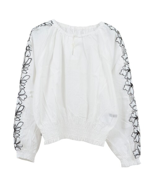 STYLEBLOCK（スタイルブロック）の「モチーフレース切替ブラウス（シャツ/ブラウス・レディース・イエロー/ピンク/ブラック/ホワイト・M）」の2枚目の写真