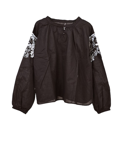 STYLEBLOCK（スタイルブロック）の「モチーフレースブラウス（シャツ/ブラウス・レディース・イエロー/ピンク/ブラック・M）」の2枚目の写真