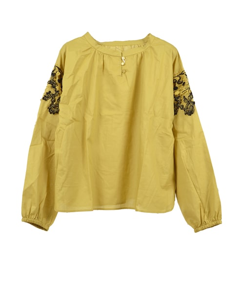 STYLEBLOCK（スタイルブロック）の「モチーフレースブラウス（シャツ/ブラウス・レディース・イエロー/ピンク/ブラック・M）」の3枚目の写真