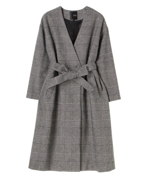 green label relaxing 34グレンチェックノーカラーコート green label relaxing（グリーンレーベルリラクシング）の「［ size
