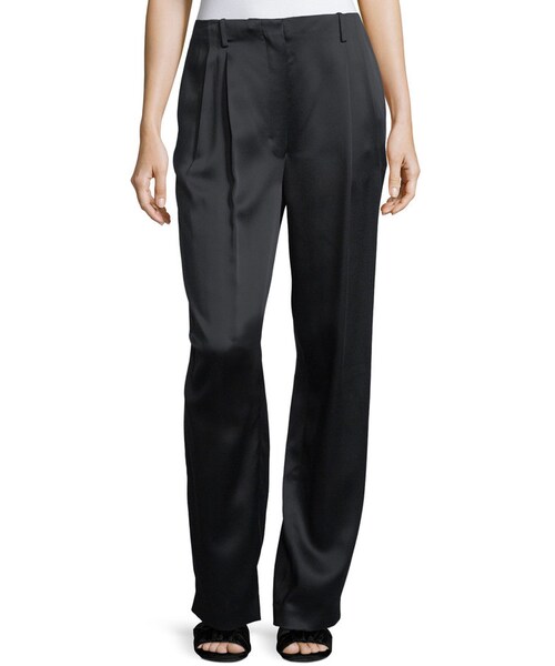 パンツ THE ROW straight slacks THE ROW クレープ ストレートパンツ | NET-A-PORTER
