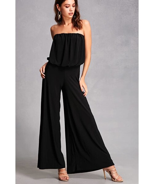 palazzo strapless jumpsuit