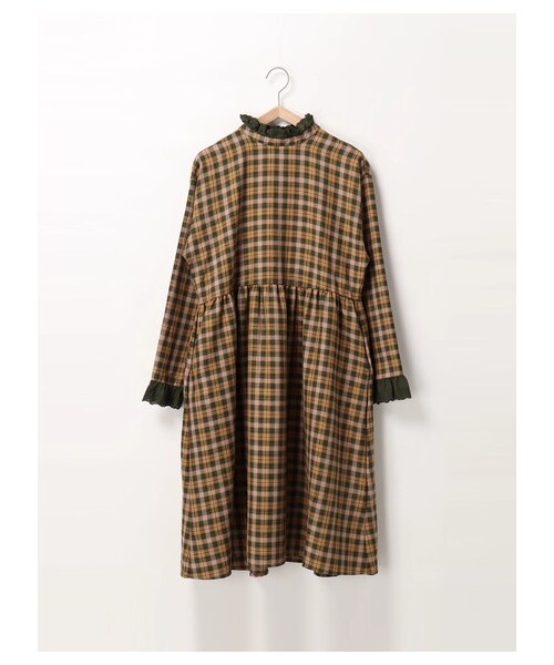 ehka sopo（エヘカソポ）の「レース付きチェックワンピース（ワンピース/ドレス・グレー/レッド/グリーン・M）」の10枚目の写真