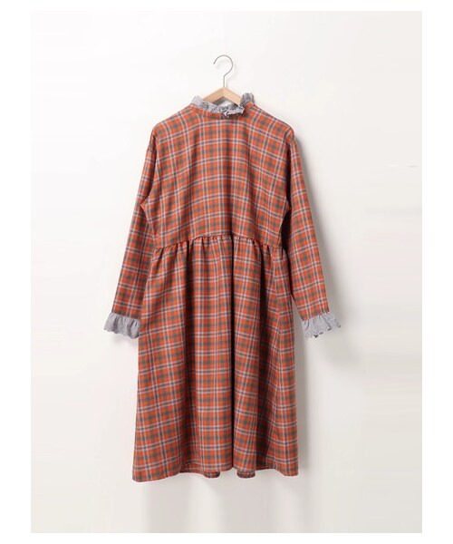 ehka sopo（エヘカソポ）の「レース付きチェックワンピース（ワンピース/ドレス・グレー/レッド/グリーン・M）」の9枚目の写真