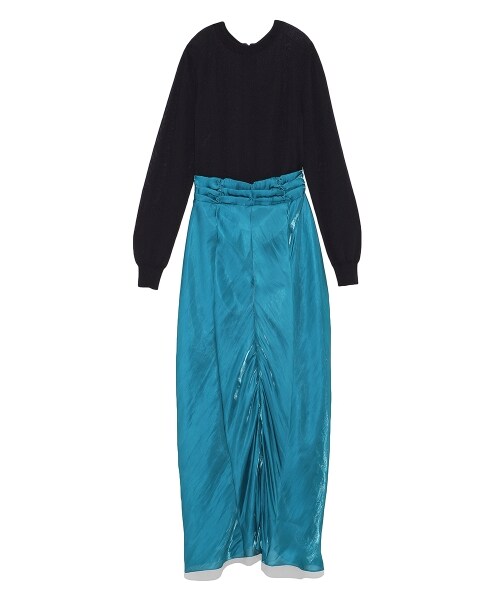 emmi（エミ）の「【emmi atelier】ハイネックコンビワンピース（膝丈  