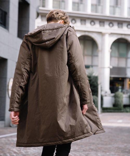 LIDNM（リドム）の「フードオーバーパファー（モッズコート・メンズ・グリーン・S/M/L）」の4枚目の写真