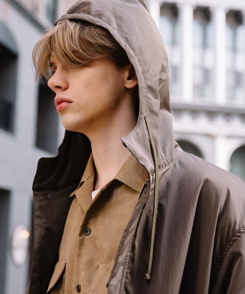 LIDNM（リドム）の「フードオーバーパファー（モッズコート・メンズ・グリーン・S/M/L）」の6枚目の写真