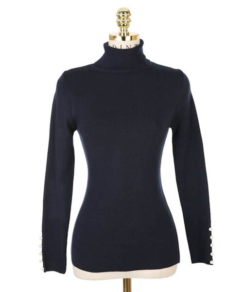 DINT（ディント）の「ケニーパールニットポロトップ（ニット/セーター・レディース・Other/White/Orange/Blue・one(44~66size)）」の3枚目の写真