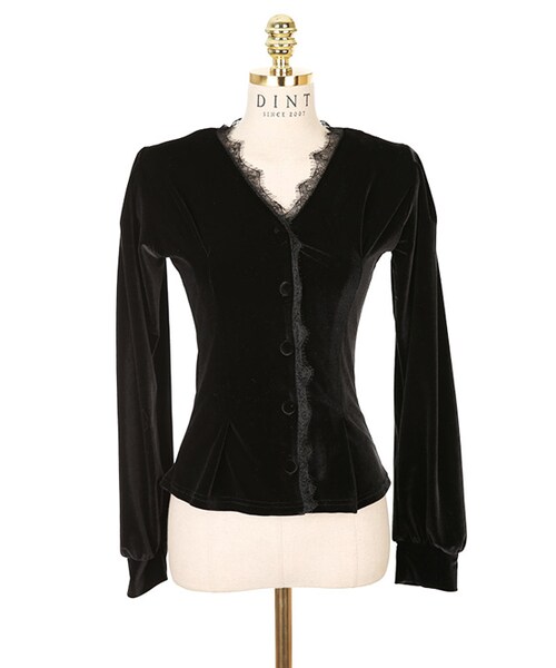 DINT（ディント）の「語ベンミューズベルベットブラウス（カーディガンで可能）（その他トップス・レディース・Brown/Black/Pink・one(44~66size)）」の2枚目の写真