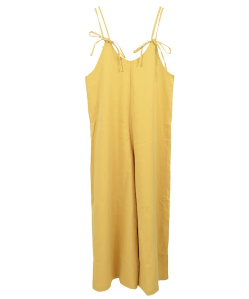 STYLEBLOCK(スタイルブロック)の「ツイルキャミオールインワン(サロペット/オーバーオール・レディース・ライトベージュ/イエロー/グレー/ブラック・M)」の4枚目の写真