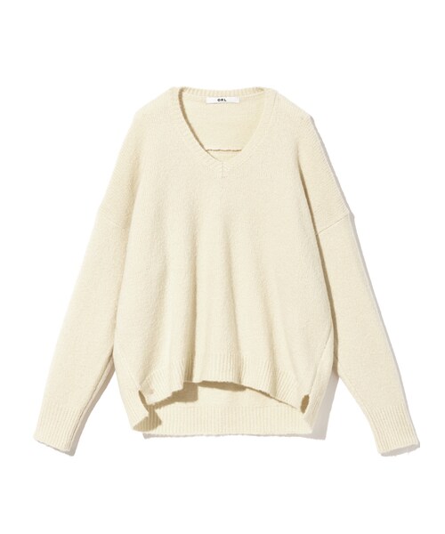 Grl グレイル の Vネックドロップショルダーニットトップス ニット セーター Wear