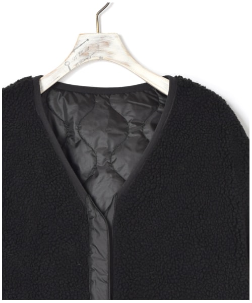   ホワイト/ブラックリバーシブル w closet（ダブルクローゼット）の「リバーシブルボアブルゾン