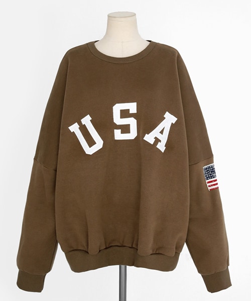 DHOLIC(ディーホリック)の「裏起毛USAロゴスウェット(スウェット・レディース・その他/ブルー/ブラウン・FREE)」の2枚目の写真