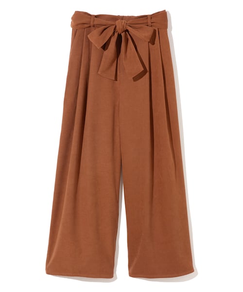 GRL（グレイル）の「ウエストリボン付ワイドパンツ（その他パンツ・レディース・ブラック/ブラウン/グレー/ラベンダー/キャメル/ピンクベージュ/グレージュ・M）」の5枚目の写真