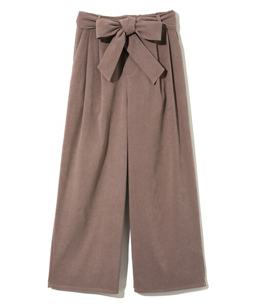 GRL（グレイル）の「ウエストリボン付ワイドパンツ（その他パンツ・レディース・ブラック/ブラウン/グレー/ラベンダー/キャメル/ピンクベージュ/グレージュ・M）」の4枚目の写真