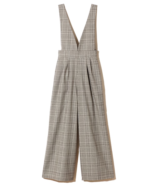 GRL(グレイル)の「グレンチェックオールインワン(つなぎ/オールインワン・レディース・ブラック/ブラウン・M)」の2枚目の写真