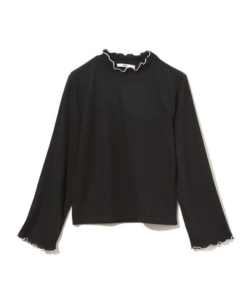 GRL(グレイル)の「配色メローデザインハイネックリブニット(Tシャツ/カットソー・レディース・ブラック/ピンク/グレー・M)」の1枚目の写真