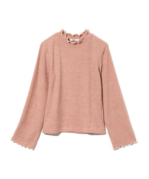 GRL(グレイル)の「配色メローデザインハイネックリブニット(Tシャツ/カットソー・レディース・ブラック/ピンク/グレー・M)」の3枚目の写真