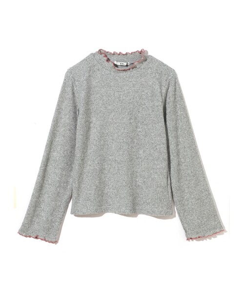 GRL(グレイル)の「配色メローデザインハイネックリブニット(Tシャツ/カットソー・レディース・ブラック/ピンク/グレー・M)」の2枚目の写真