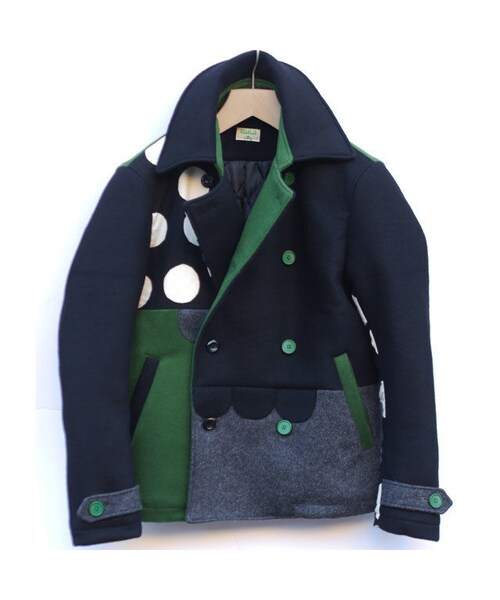 NIRAME.CO(ニラメッコ)の「暖か~気まぐれピーコート。 黒×緑(ピーコート・メンズ・その他)」の4枚目の写真