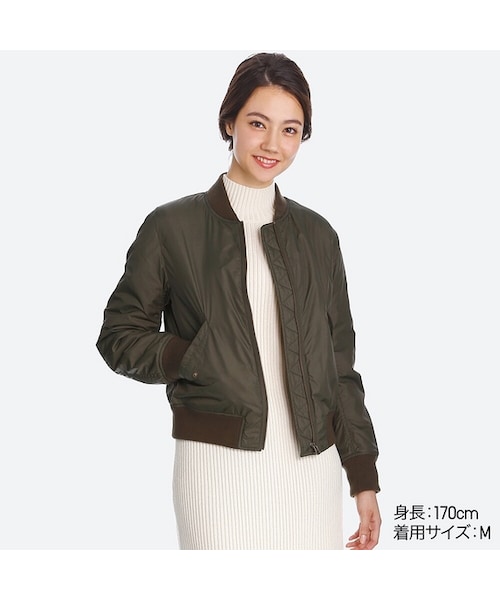 UNIQLO（ユニクロ）の「MA-1ブルゾン（その他アウター・レディース・BLACK 09/GRAY 04/OLIVE 57・XS/S/3XL/M/XXL）」の3枚目の写真