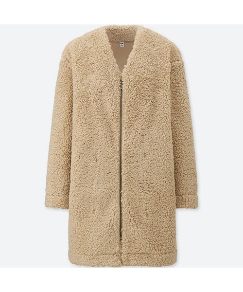UNIQLO（ユニクロ）の「フリースコート（長袖）（その他アウター・レディース・PINK 12/BROWN 34/NATURAL 30・S/XL/L/XXL/M/3XL）」の2枚目の写真