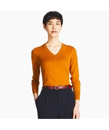 UNIQLO | エクストラファインメリノVネックセーター（長袖）(ニット/セーター)