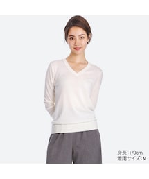 UNIQLO | エクストラファインメリノVネックセーター（長袖）(ニット/セーター)