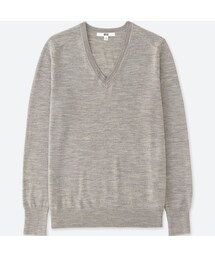 UNIQLO | エクストラファインメリノVネックセーター（長袖）(ニット/セーター)