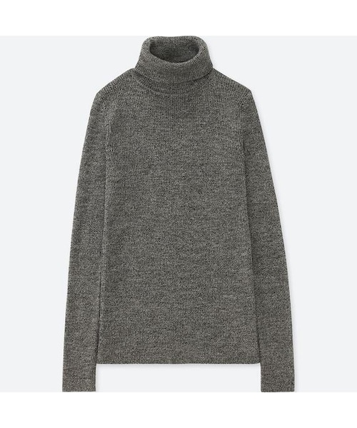 UNIQLO エクストラファインメリノリブタートルネックセーター　L ユニクロ公式 | エクストラファインメリノリブタートルネック