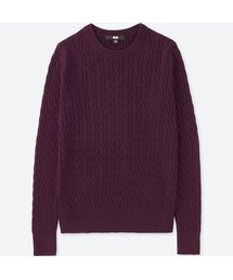 UNIQLO | コットンカシミヤケーブルクルーネックセーター（長袖）(ニット/セーター)