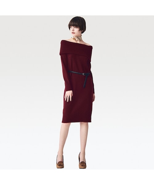 ユニクロ ユニクロ の ラムブレンドオフタートルワンピース 長袖 ワンピース Wear