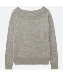 UNIQLO | エクストラファインメリノボートネックセーター（長袖）(ニット/セーター)