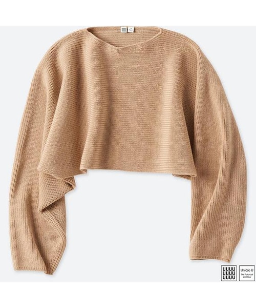 UNIQLO（ユニクロ）の「メリノブレンドドルマンセーター（長袖）＋E（ニット/セーター・レディース・BLACK 09/BROWN 35/BEIGE 31/OFF WHITE 01・M/XXL/XL/L）」の4枚目の写真