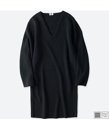 UNIQLO | メリノブレンドＶネックワンピース（長袖）＋E(ワンピース)