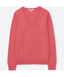 UNIQLO | コットンカシミヤVネックセーター（長袖）(ニット/セーター)