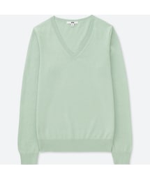 UNIQLO | コットンカシミヤVネックセーター（長袖）(ニット/セーター)