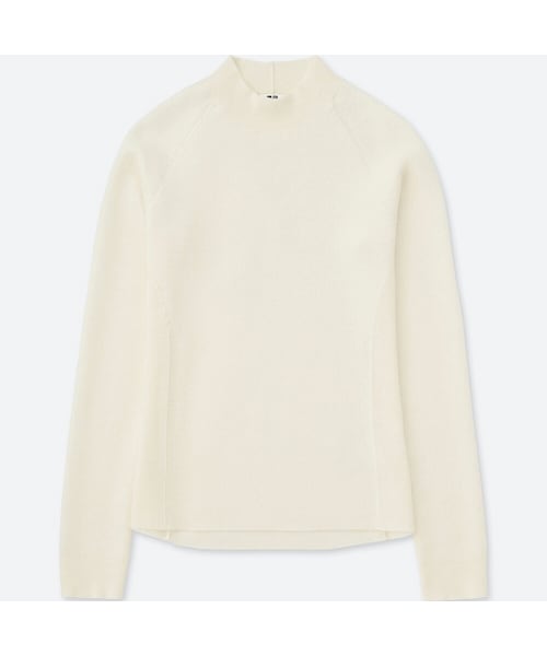 UNIQLO（ユニクロ）の「アクティブモックネックセーター（長袖）＋E（ニット/セーター・レディース・PURPLE 76/GRAY 03/BLUE 68/BLACK 09/OFF WHITE 01・3XL/XXL/XS）」の2枚目の写真