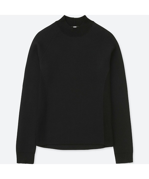 UNIQLO（ユニクロ）の「アクティブモックネックセーター（長袖）＋E（ニット/セーター・レディース・PURPLE 76/GRAY 03/BLUE 68/BLACK 09/OFF WHITE 01・3XL/XXL/XS）」の3枚目の写真