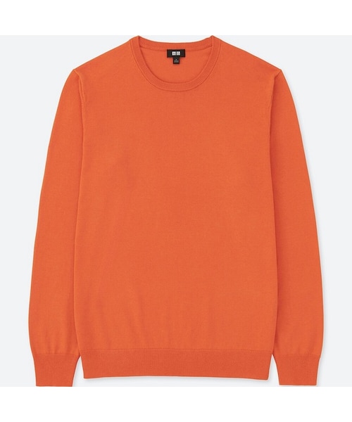 UNIQLO（ユニクロ）の「ウォッシャブルクルーネックセーター（長袖）（ニット/セーター・メンズ・GREEN 54/GRAY 03/ORANGE 23/BLACK 09/BLUE 66/NAVY 69/OFF WHITE 01・M/XS/4XL/XL/S/L/3XL/XXL）」の7枚目の写真