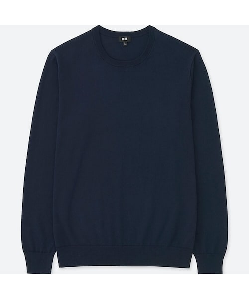 UNIQLO（ユニクロ）の「ウォッシャブルクルーネックセーター（長袖）（ニット/セーター・メンズ・GREEN 54/GRAY 03/ORANGE 23/BLACK 09/BLUE 66/NAVY 69/OFF WHITE 01・M/XS/4XL/XL/S/L/3XL/XXL）」の6枚目の写真