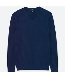 UNIQLO | コットンカシミヤリブＶネックセーター（長袖）(ニット/セーター)