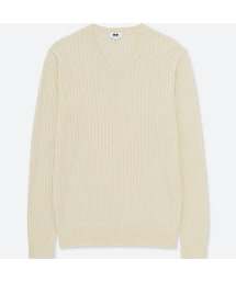 UNIQLO | コットンカシミヤリブＶネックセーター（長袖）(ニット/セーター)