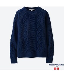 UNIQLO | ケーブルクルーネックセーター（長袖）(ニット/セーター)