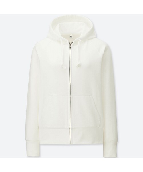 UNIQLO（ユニクロ）の「スウェットフルジップパーカ（長袖）（パーカー・レディース・BEIGE 31/WHITE 00/PURPLE 72/GRAY 06/NAVY 69/BLACK 09/BLUE 62・XL/M/L/S/XXL/3XL/XS）」の2枚目の写真