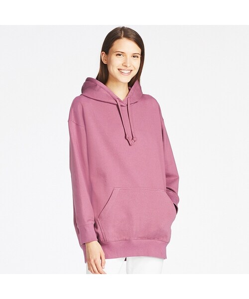 UNIQLO（ユニクロ）の「ビッグスウェットプルパーカ（長袖）（パーカー・レディース・WHITE 00/OLIVE 57/PURPLE 72・XS/M/L/3XL）」の3枚目の写真