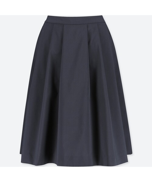 UNIQLO（ユニクロ）の「ハイウエストドライストレッチタックスカート（丈標準63～65cm）（スカート・レディース・BROWN 34/NAVY 69/BROWN 36・XS/XXL/S/L/M/XL）」の3枚目の写真