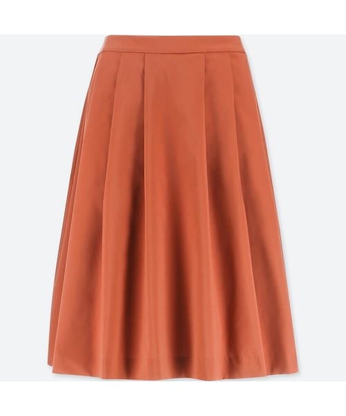 UNIQLO（ユニクロ）の「ハイウエストドライストレッチタックスカート（丈標準63～65cm）（スカート・レディース・BROWN 34/NAVY 69/BROWN 36・XS/XXL/S/L/M/XL）」の2枚目の写真