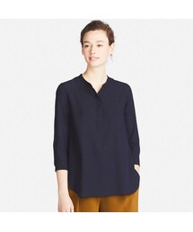 UNIQLO | レーヨンエアリースタンドカラーブラウス（7分袖）(シャツ/ブラウス)
